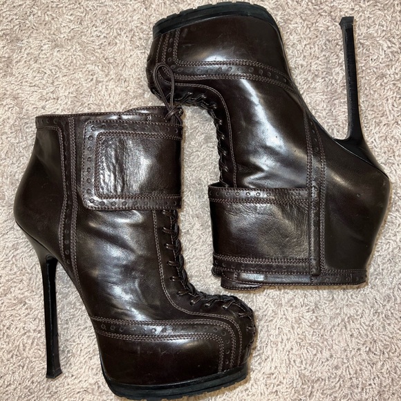 YSL Tribtoo Platform Ankle Boot 38 - Picture 3 of 4